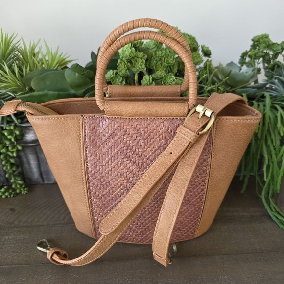 Handbags - Anthropologie Tobacco Mini Bag With Textured Detailing-Crossbody Strap